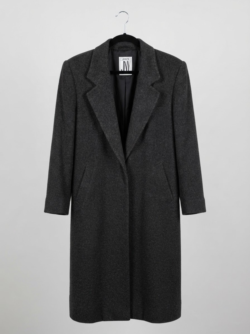 Jones New York Dark Charcoal Long Trench Coat